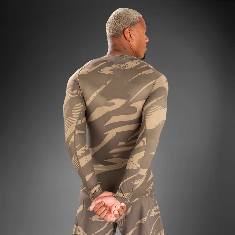 Performance Long Sleeve Rashguard – Desert Camo | Fully Customizable Compression Training Top - Image 6