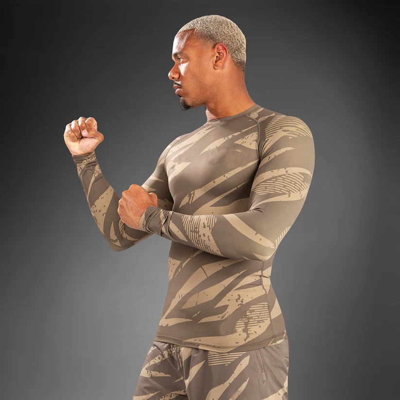 Performance Long Sleeve Rashguard – Desert Camo | Fully Customizable Compression Training Top - Image 5