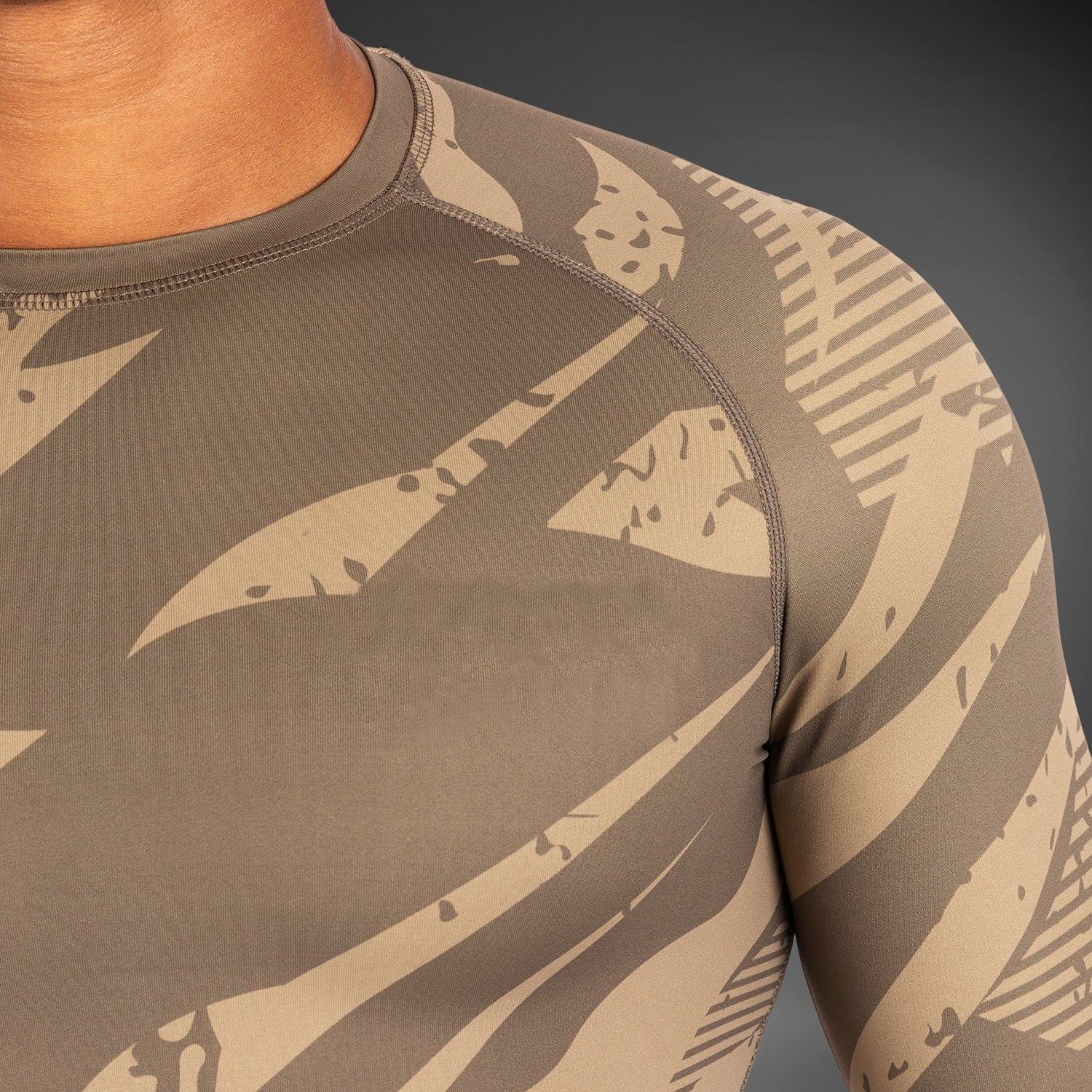 Performance Long Sleeve Rashguard – Desert Camo | Fully Customizable Compression Training Top - Image 4
