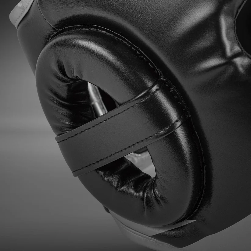 Custom Challenger Boxing & MMA Headgear – Black-Silver | Professional Protective Headgear - Image 2
