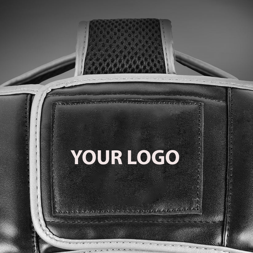 Custom Challenger Boxing & MMA Headgear – Black-Silver | Professional Protective Headgear - Image 4