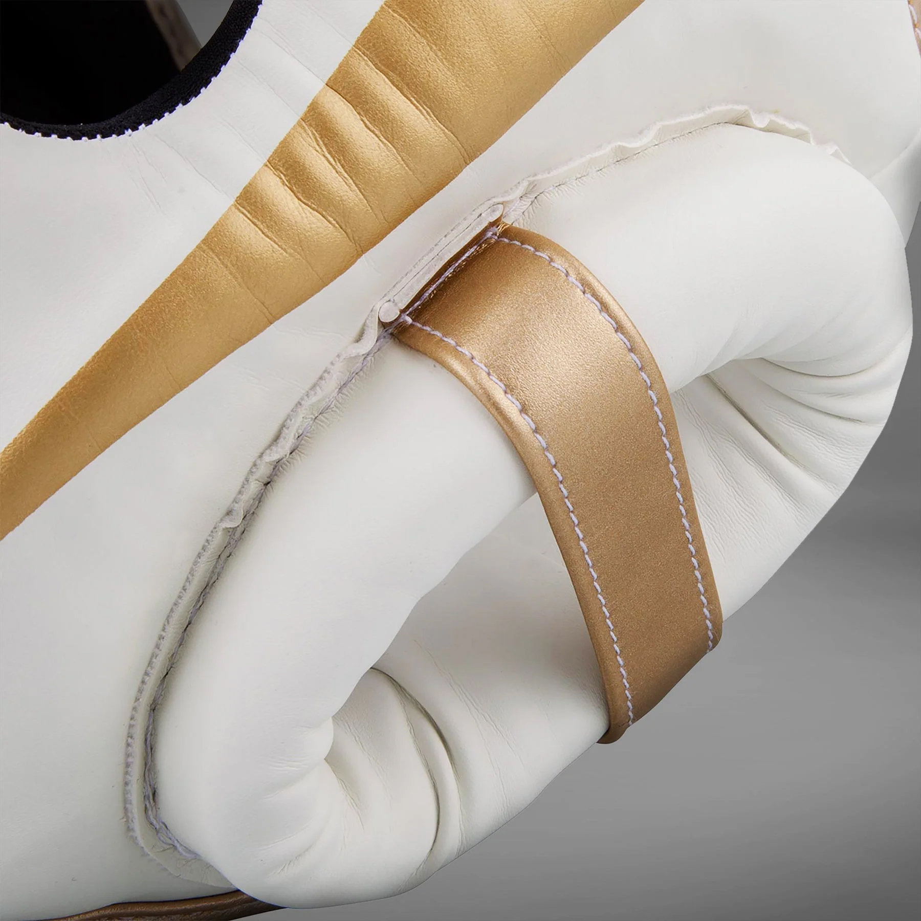 Custom Elite Iron Headgear – White-Gold | Premium Boxing & MMA Headgear - Image 3