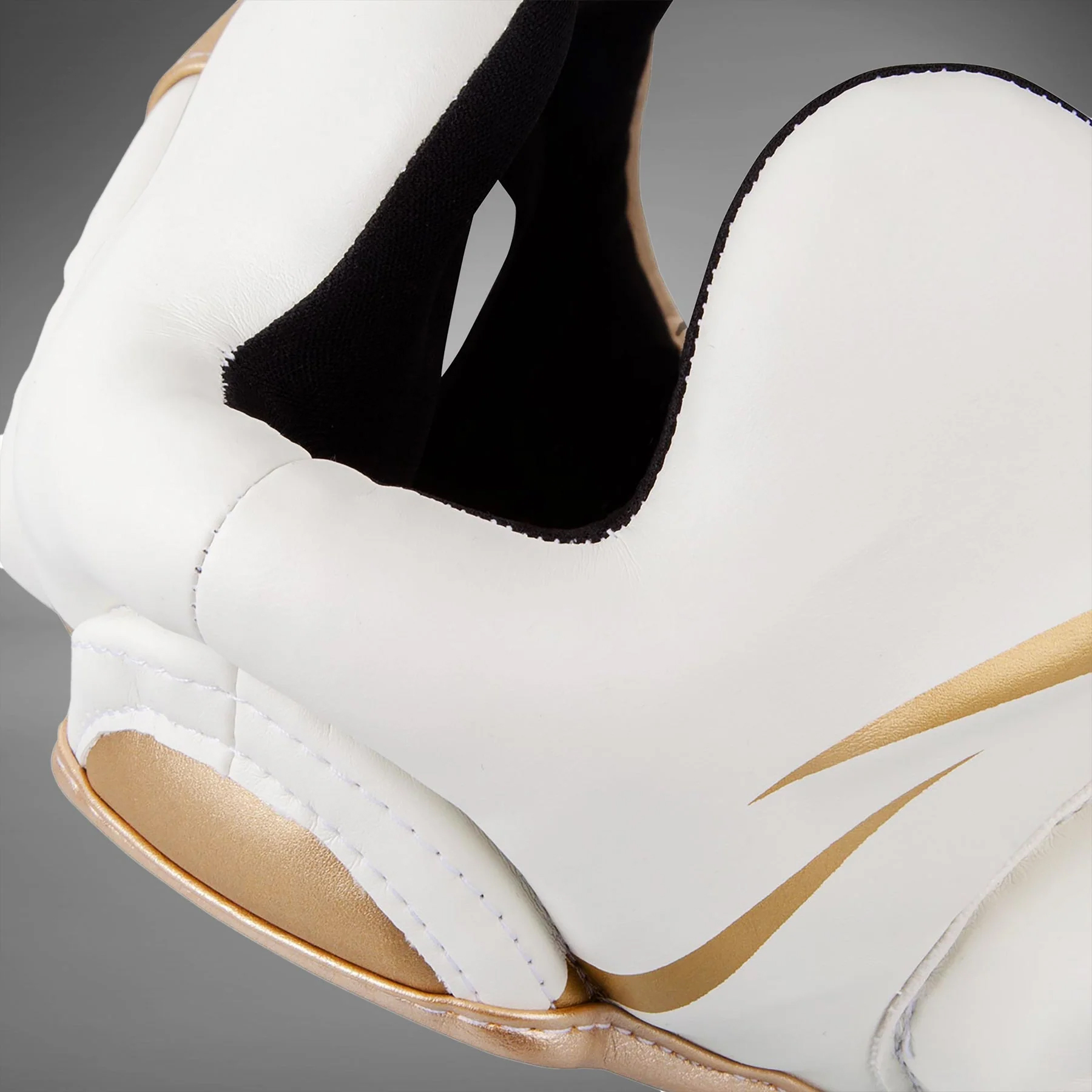 Custom Elite Iron Headgear – White-Gold | Premium Boxing & MMA Headgear - Image 4