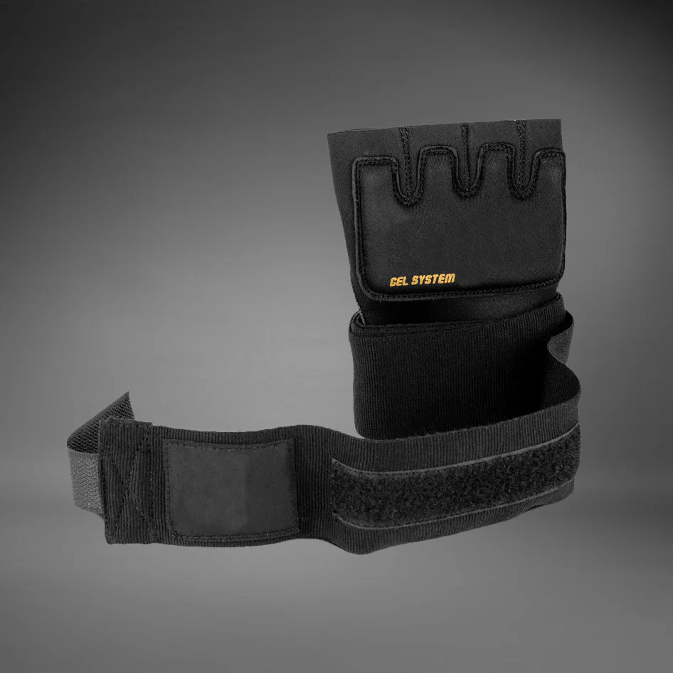 Customized Gel Kontact Glove Wraps – Black & Gold | Premium Gel Boxing Wraps (One Size Fits Most) - Image 2