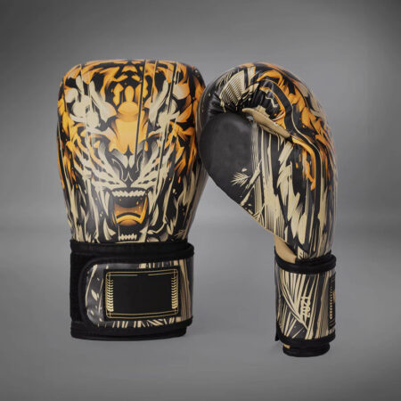 Tiger – Custom Boxing Gloves – Black / Neon Orange | High-Impact Performance & Bold Design