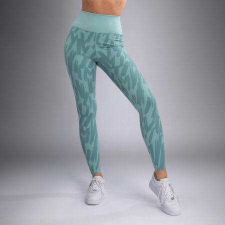 Graffiti by Venam – Custom Women’s Full-Length Leggings – Aqua