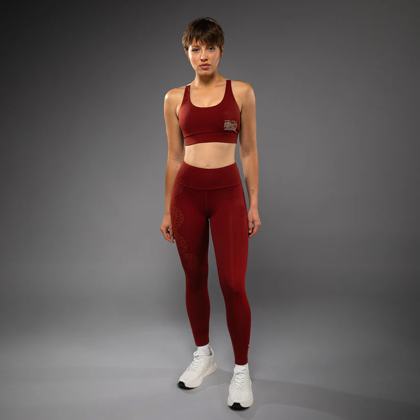 Serpenti by Venam – Custom Women’s Leggings – Burgundy-Ivory