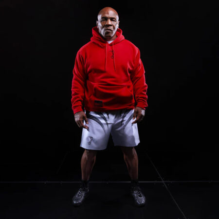 X Mike Tyson Tiger Hoodie – Custom Men’s Pullover Hoodies – Intense Red & Deep Black